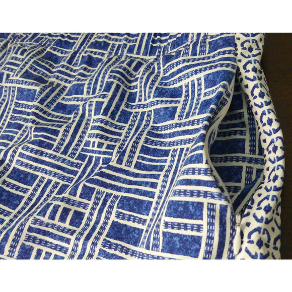 J Mclaughlin Tennis Skirt Sz L Golf Pickleball Skort Pockets Blue Basket Weave - Picture 7 of 9